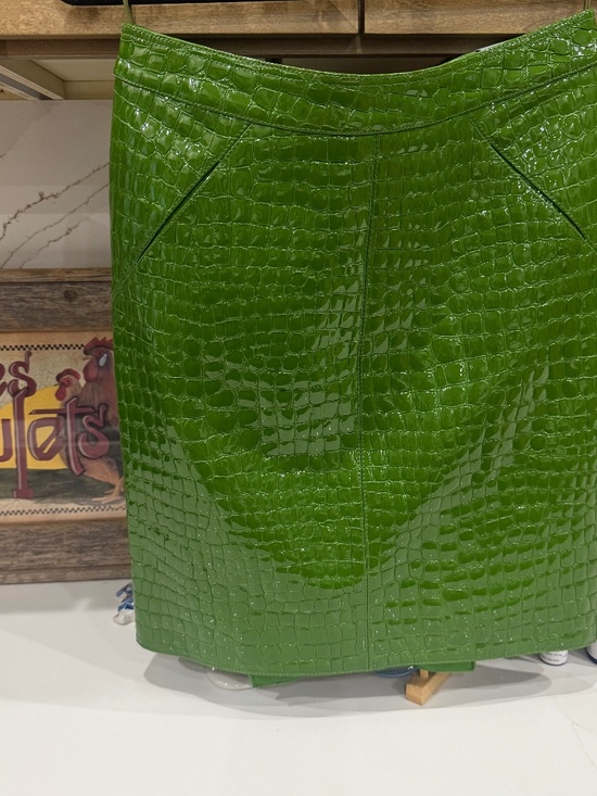 Tom Ford Dresses & Skirts - TOM FORD Green Croc-Embossed Patent Leather Mini Skirt IT 40 / US 4